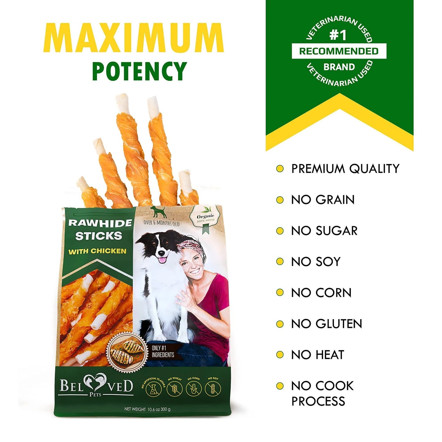 Dog Sticks Wrapped With Chicken & Pet Natural Chew Treats Grain Free Organic Meat & Human Grade Dried Snacks In Bulk For Training Small & Large Dogs