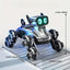 Silver Eight-wheel Stunt Dual Remote Control Robot Dog