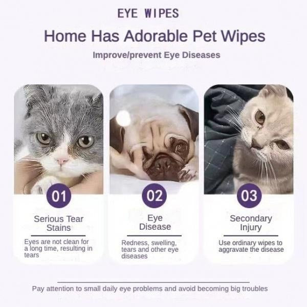 Pet Eye Wipes, 200 Wipes  Can Pet Eye CleaningWipes, Tear Stain Removing Wipe, Pet Eye Wipesfor Dogs And Cats, Pets Eye Wipes, Pet Suppliesgentle