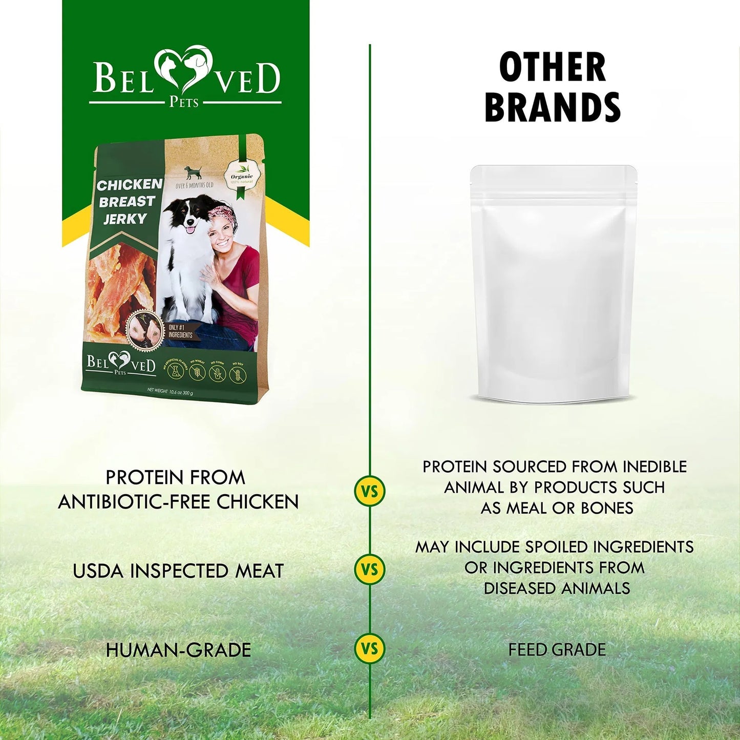 Chicken Jerky Dog Treats All Natural And Organic Healthy Snacks For Large & Small Dogs Grain Free And High Protein Human Grade Pet Chews 300 Gram