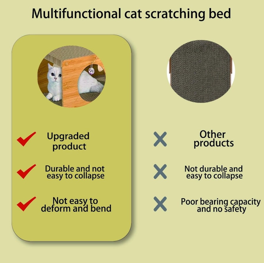 MUlti-Hole Fun Cat Tunnel With Scratching Board And Game Pom Pom Cat Tunnel House, Interactive Cat Scratching House, Self-improvement Drilling Hole Teaser, Must-have For Multi-Cat Families