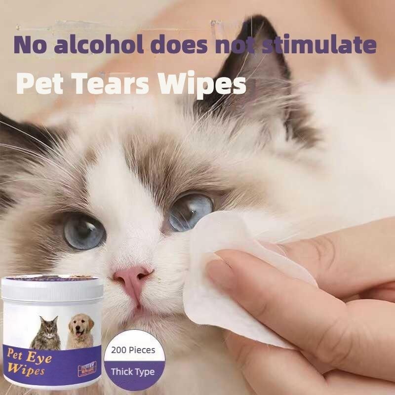 Pet Eye Wipes, 200 Wipes  Can Pet Eye CleaningWipes, Tear Stain Removing Wipe, Pet Eye Wipesfor Dogs And Cats, Pets Eye Wipes, Pet Suppliesgentle