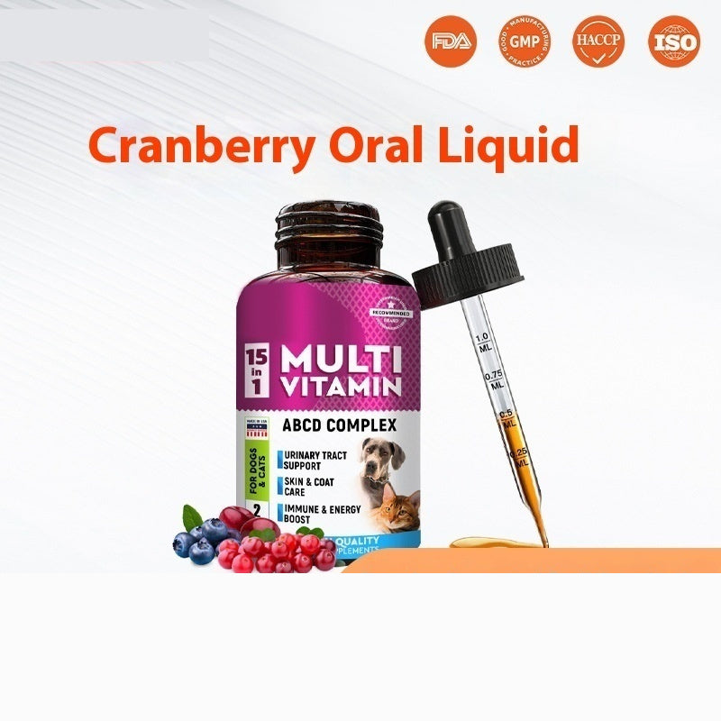 Glass Bottle With Straw Pet Vitamin Nutrient Solution